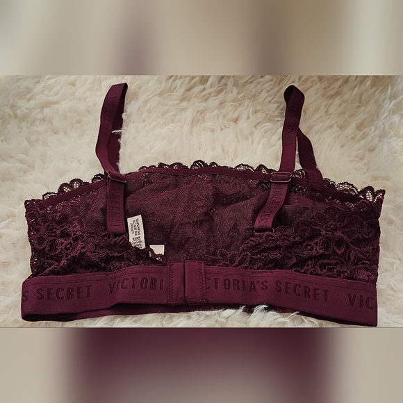 Victoria Secret Wine Red Lace Bralette Size Small - Picture 7 of 11